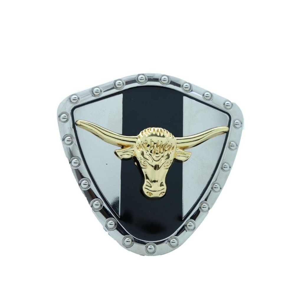Fun Men Silver Metal Western Bling Belt Buckle Texas Lone Horn Cow Bull Big Size